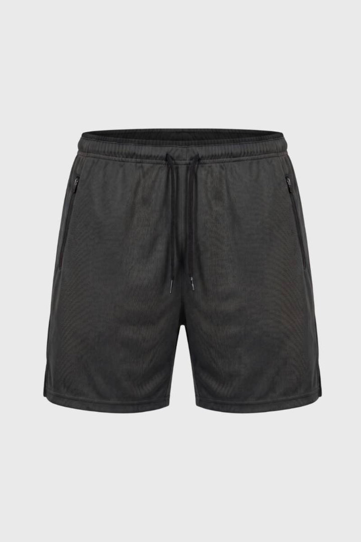Athletic Shorts Men - Drawstring Zip Pockets | Casual Sport — Charcoal