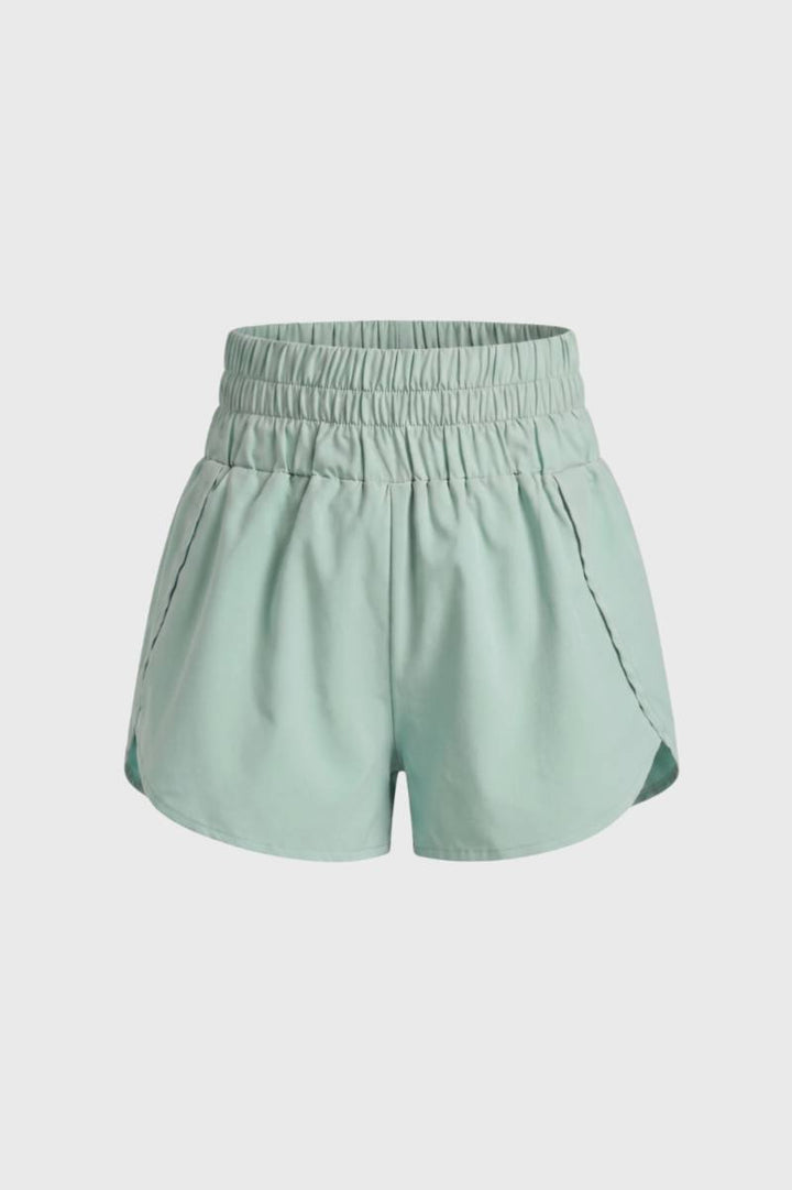 Athletic Shorts Women - High Waisted Curved Hem | Casual Sport — Sage