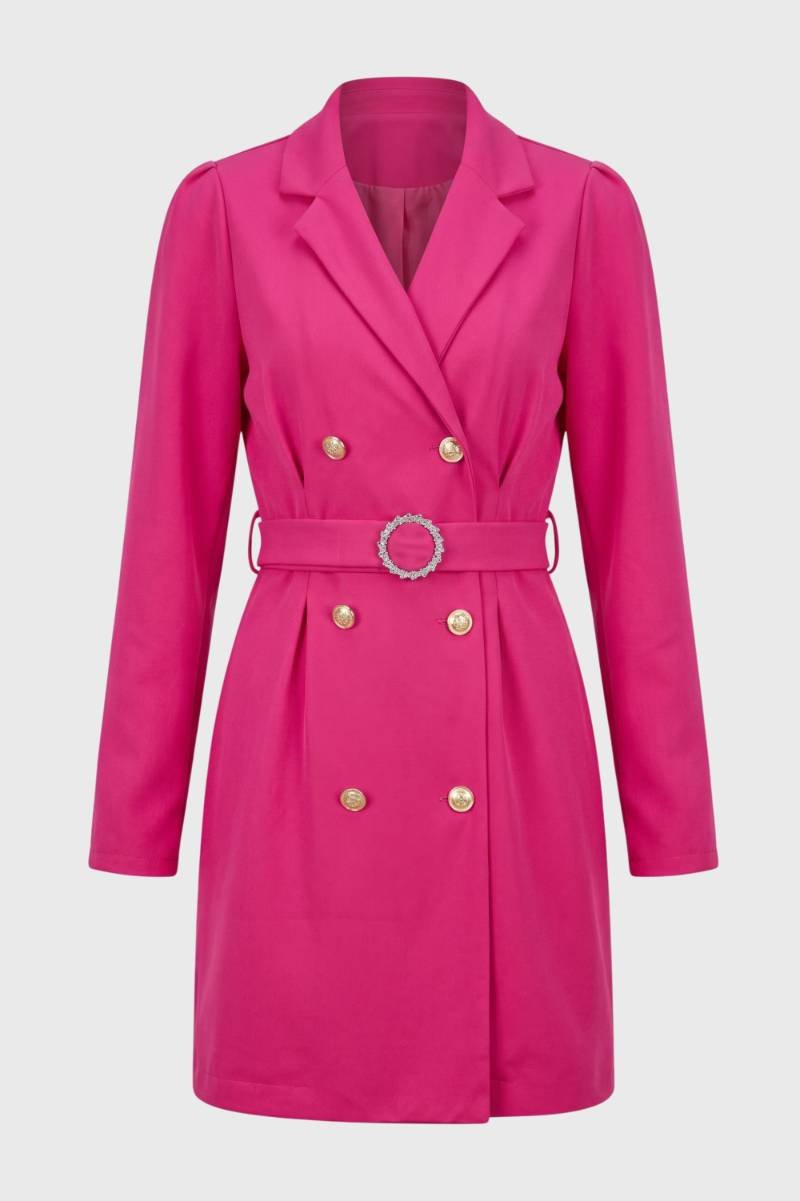Blazer Dress Women - Double Breasted with Belt Detail | Elegant — Hot Pink