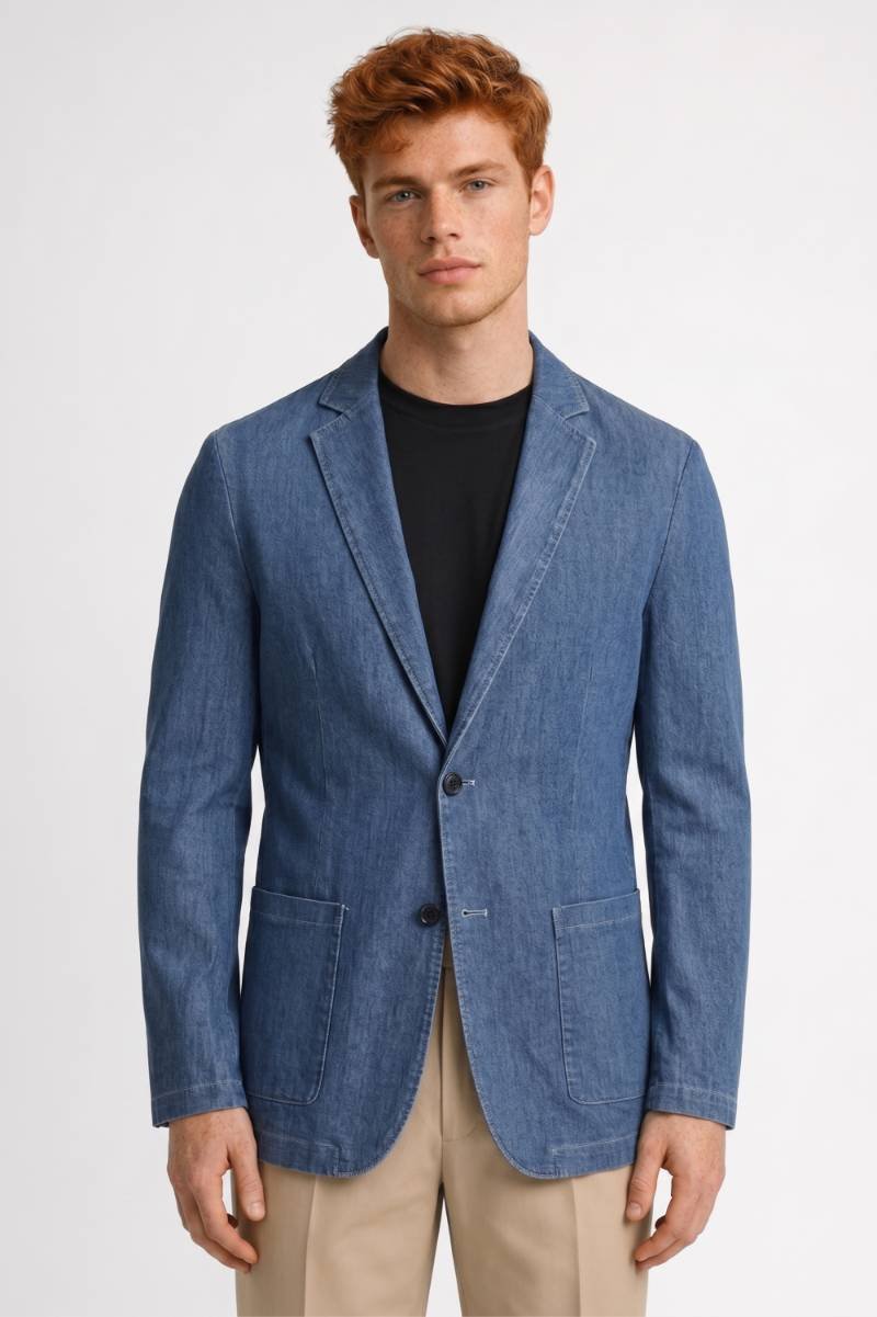 Blazer Men - Relaxed Fit Two Button | Smart Casual — Denim Blue