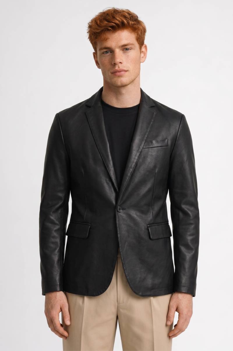 Blazer Men - Slim Fit Single Button | Smart Casual — Black
