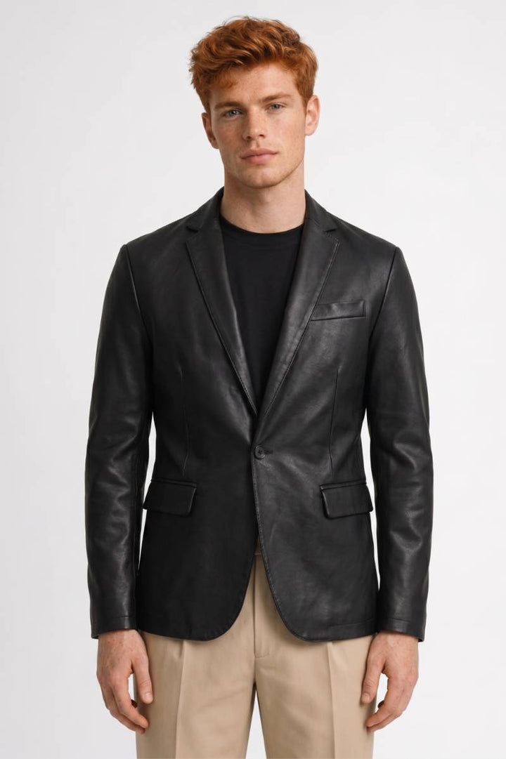 Blazer Men - Slim Fit Single Button | Smart Casual — Black