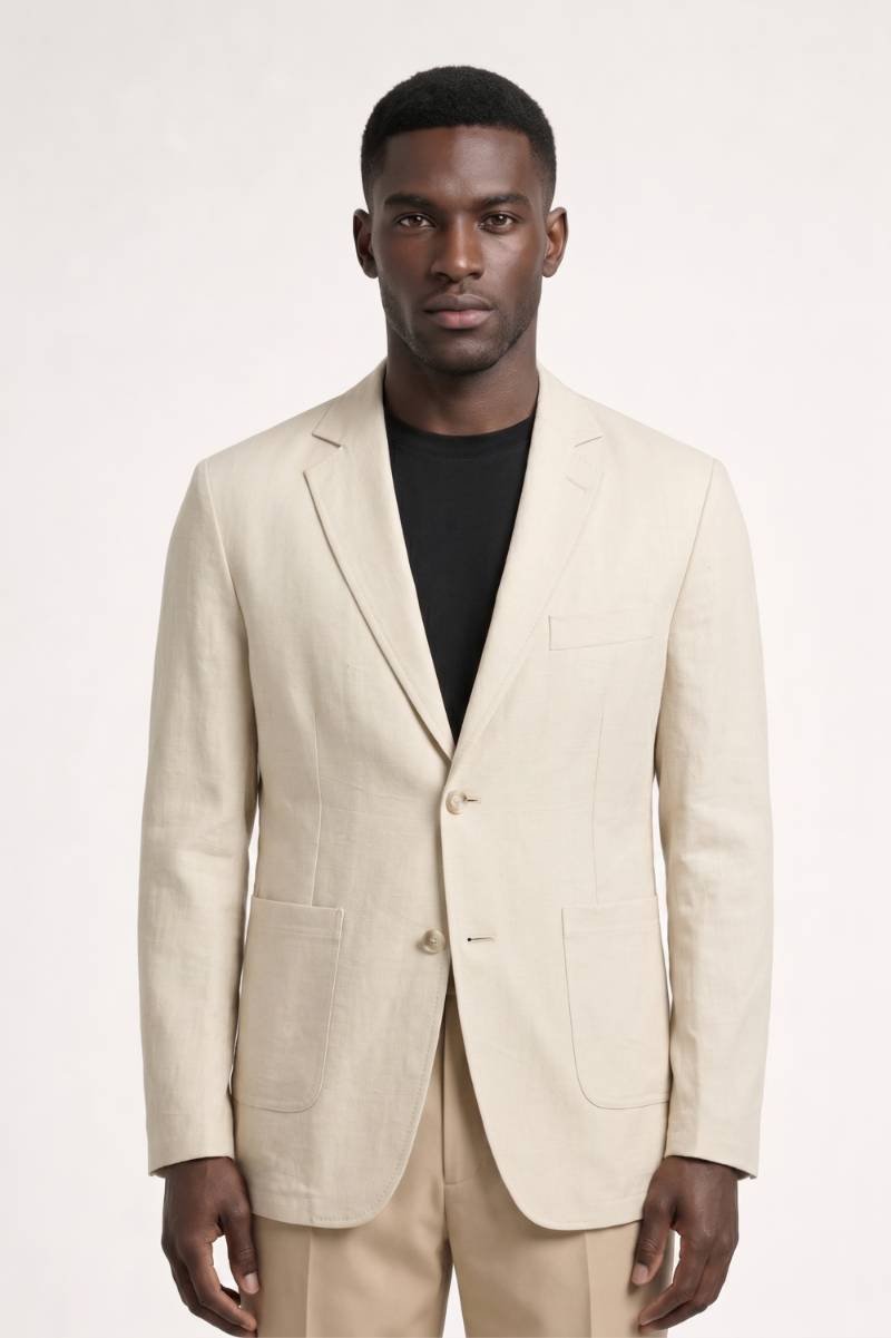 Blazer Men - Two Button Notched Lapel Light Weight | Classic — Beige