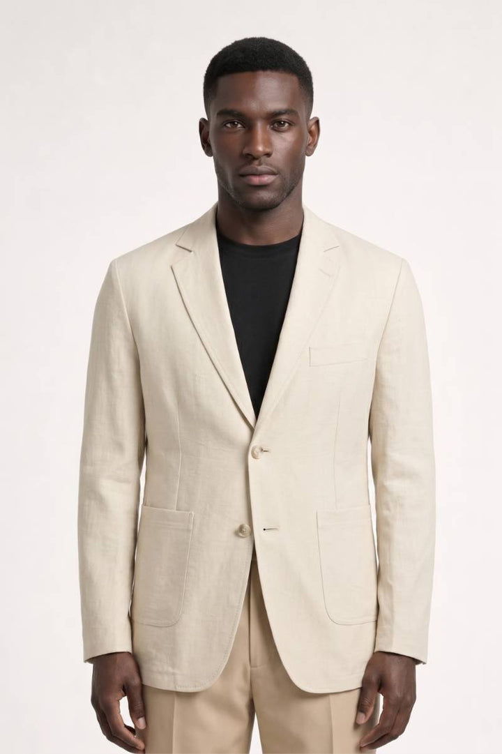 Blazer Men - Two Button Notched Lapel Light Weight | Classic — Beige