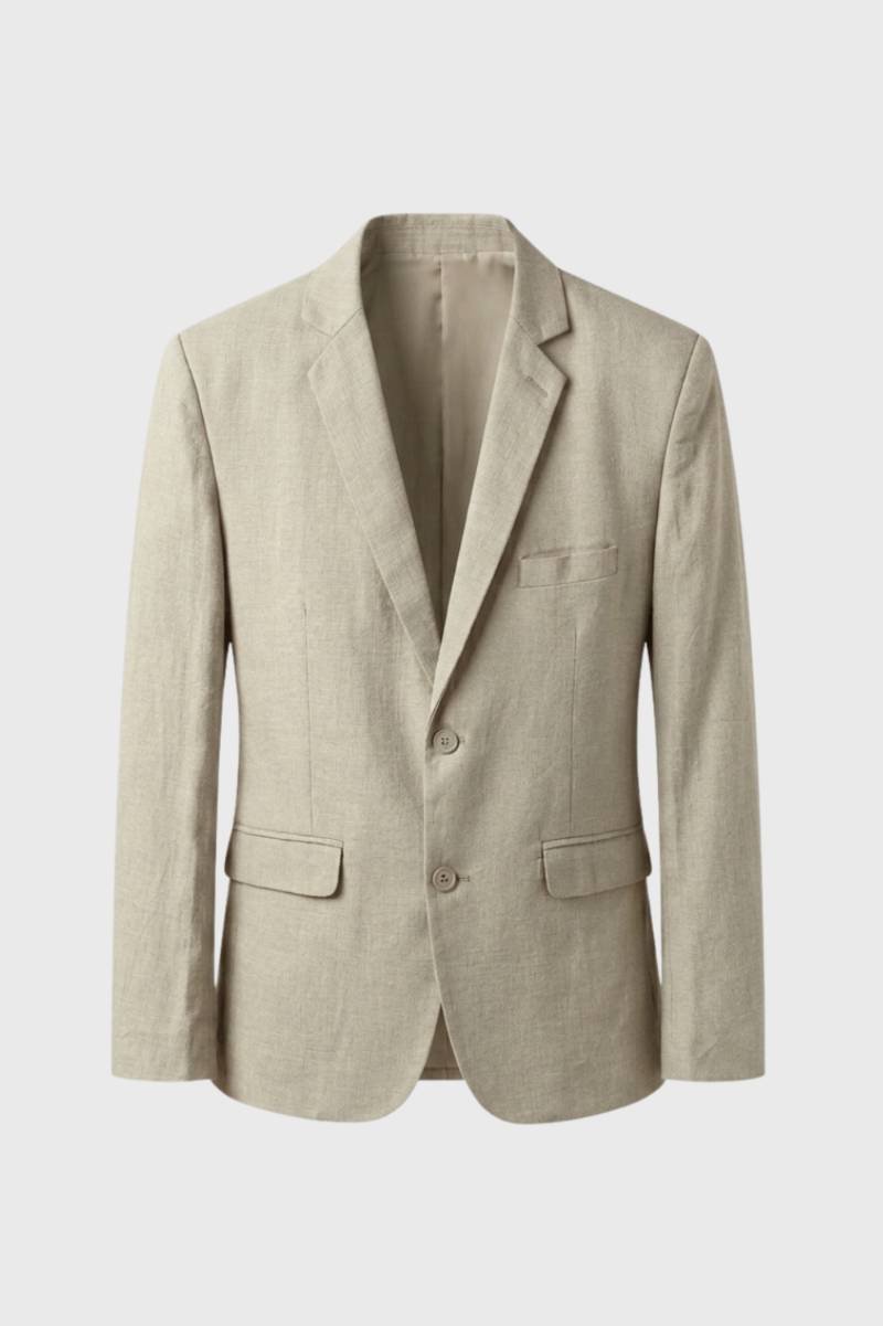 Blazer Men - Two Button Notched Lapel Structured | Tailored — Beige