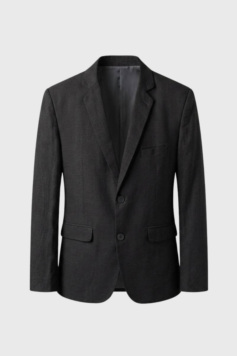 Blazer Men - Two Button Notched Lapel Structured | Tailored — Charcoal