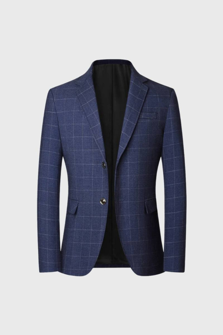 Blazer Men - Windowpane Check Two Button | Smart Formal — Navy