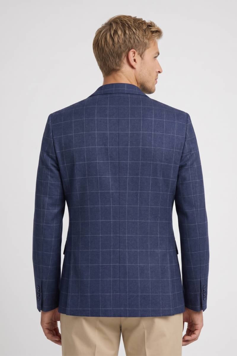 Blazer Men - Windowpane Check Two Button | Smart Formal — Navy