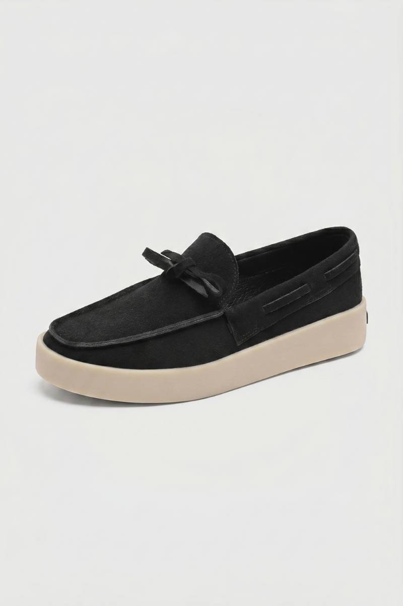 Boat Shoes Men - Platform Sole Up Moccasin Style | Casual — Black