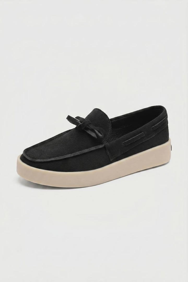 Boat Shoes Men - Platform Sole Up Moccasin Style | Casual — Black