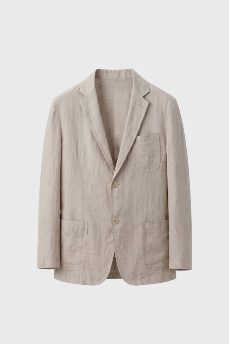 Casual Blazer Men - Relaxed Fit Two Button | Unstructured — Beige