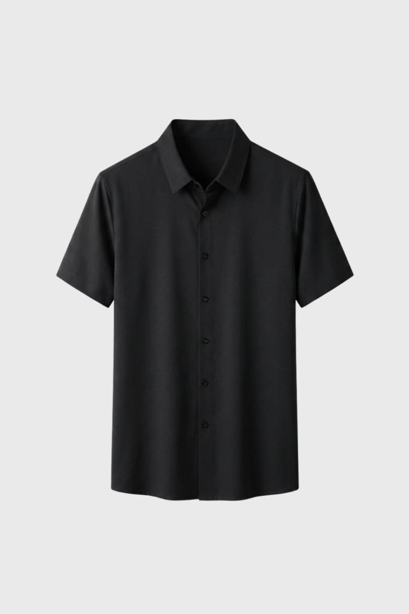 Casual Shirt Men - Short Sleeve Button Down | Classic — Black