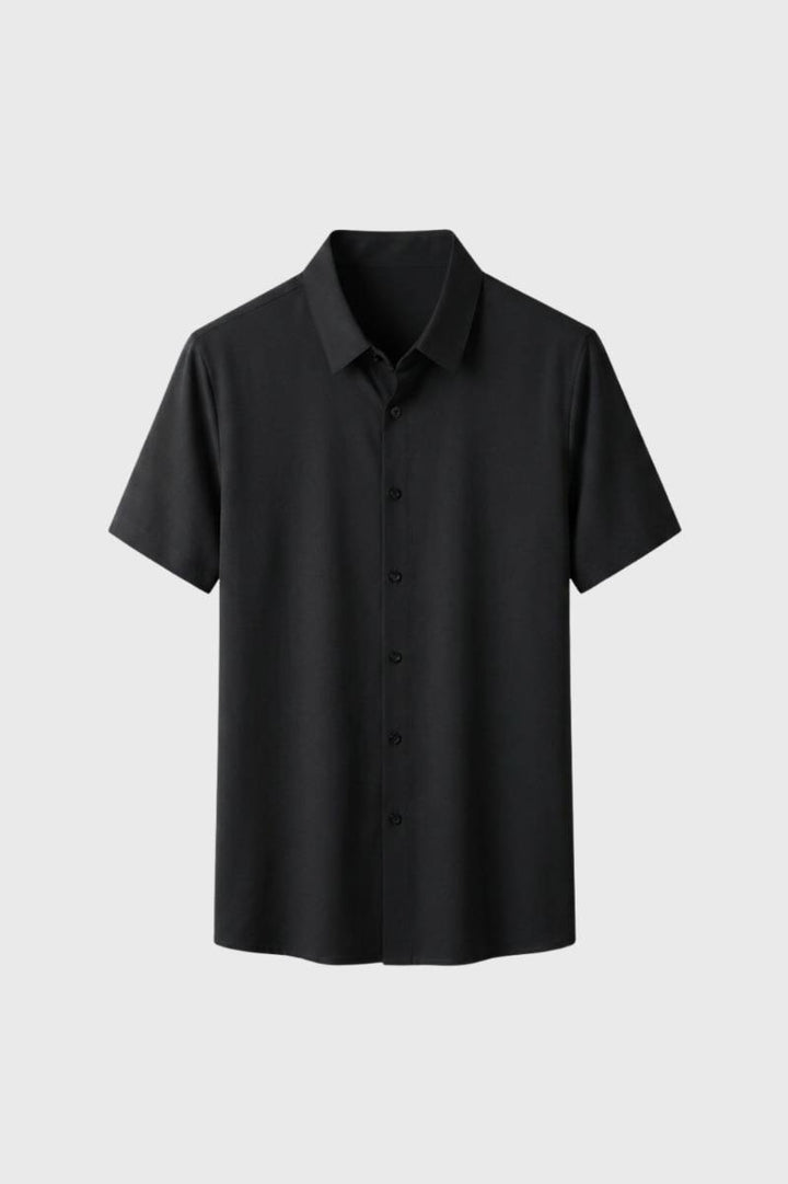 Casual Shirt Men - Short Sleeve Button Down | Classic — Black