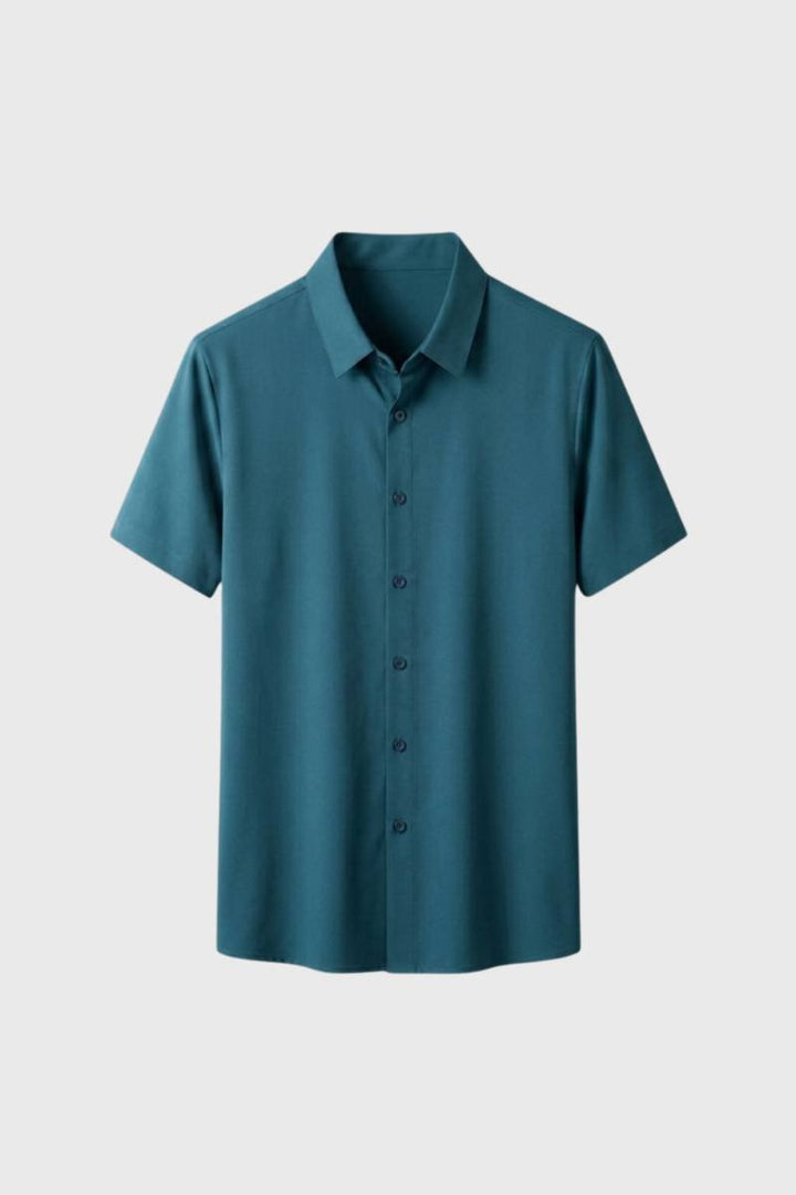 Casual Shirt Men - Short Sleeve Button Down | Classic — Teal