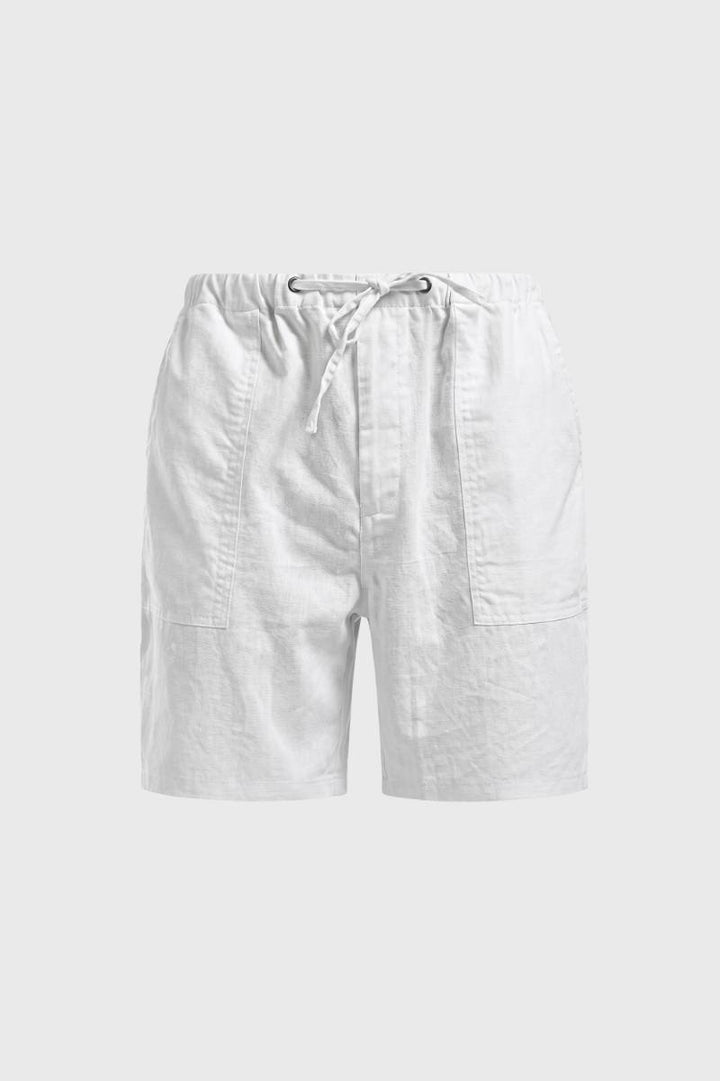 Casual Shorts Men - Drawstring Waist Front Pockets | Relaxed — White