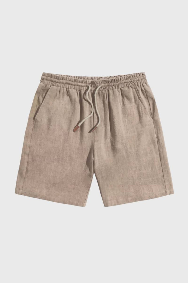 Casual Shorts Men - Relaxed Drawstring Pockets | Summer Comfort — Beige