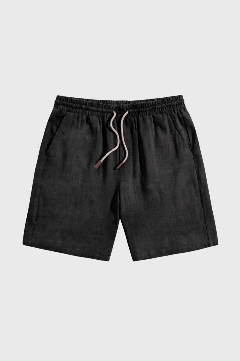Casual Shorts Men - Relaxed Drawstring Pockets | Summer Comfort — Black
