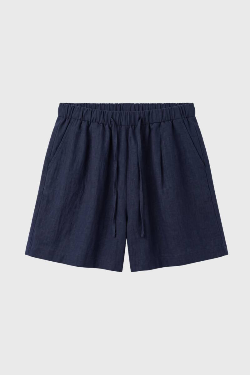 Casual Shorts Women - High Waisted Drawstring Elastic | Relaxed — Navy