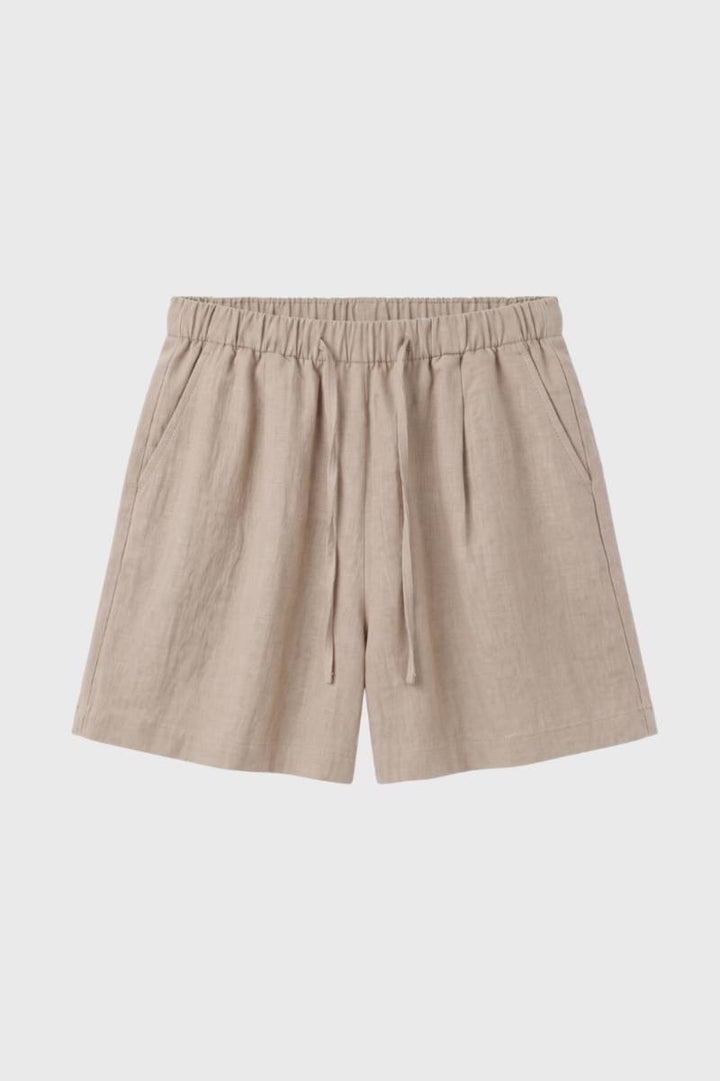 Casual Shorts Women - High Waisted Drawstring Elastic | Relaxed — Beige