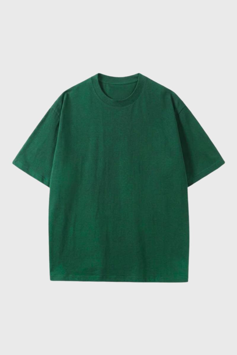 Cotton T-Shirt Unisex - Relaxed Loose Fit | Short Sleeve Basic - Green