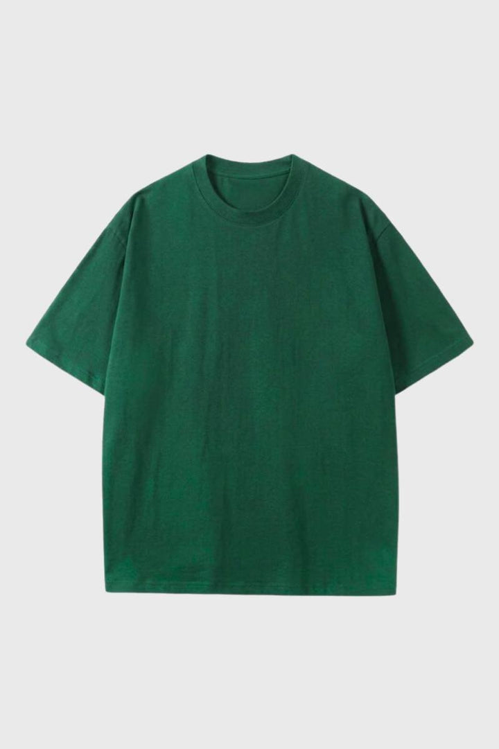 Cotton T-Shirt Unisex - Relaxed Loose Fit | Short Sleeve Basic - Green