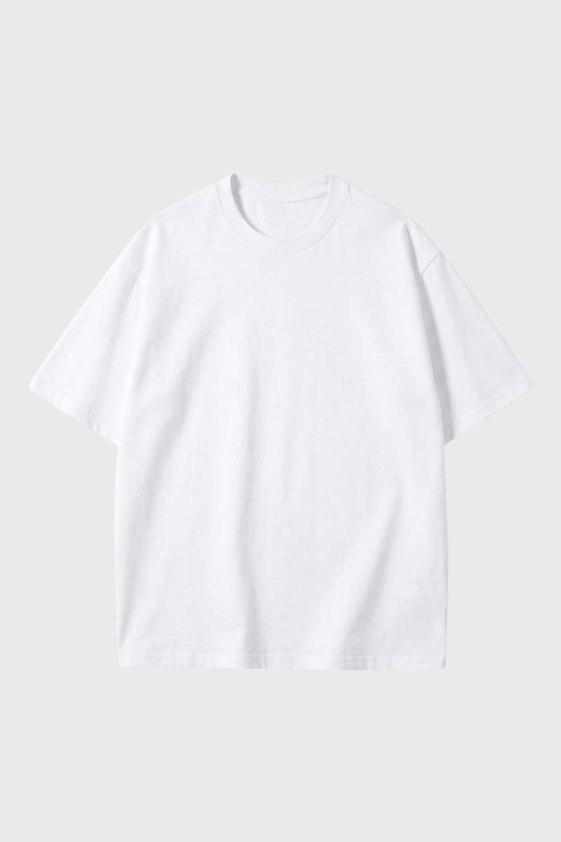 Cotton T-Shirt Unisex - Relaxed Loose Fit | Short Sleeve Basic - White