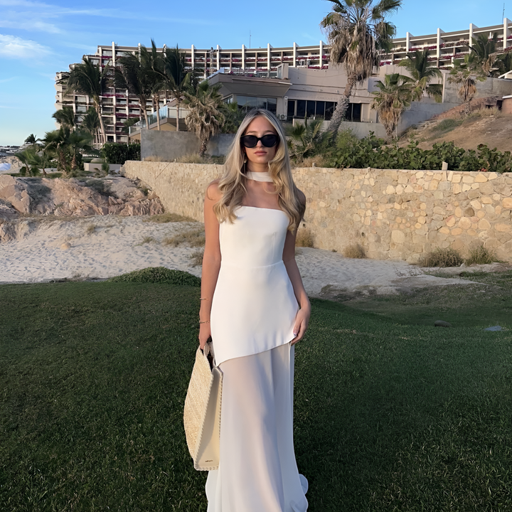 Maxi Dress Women - Strapless Asymmetric Hem Sleek Fit | Elegant