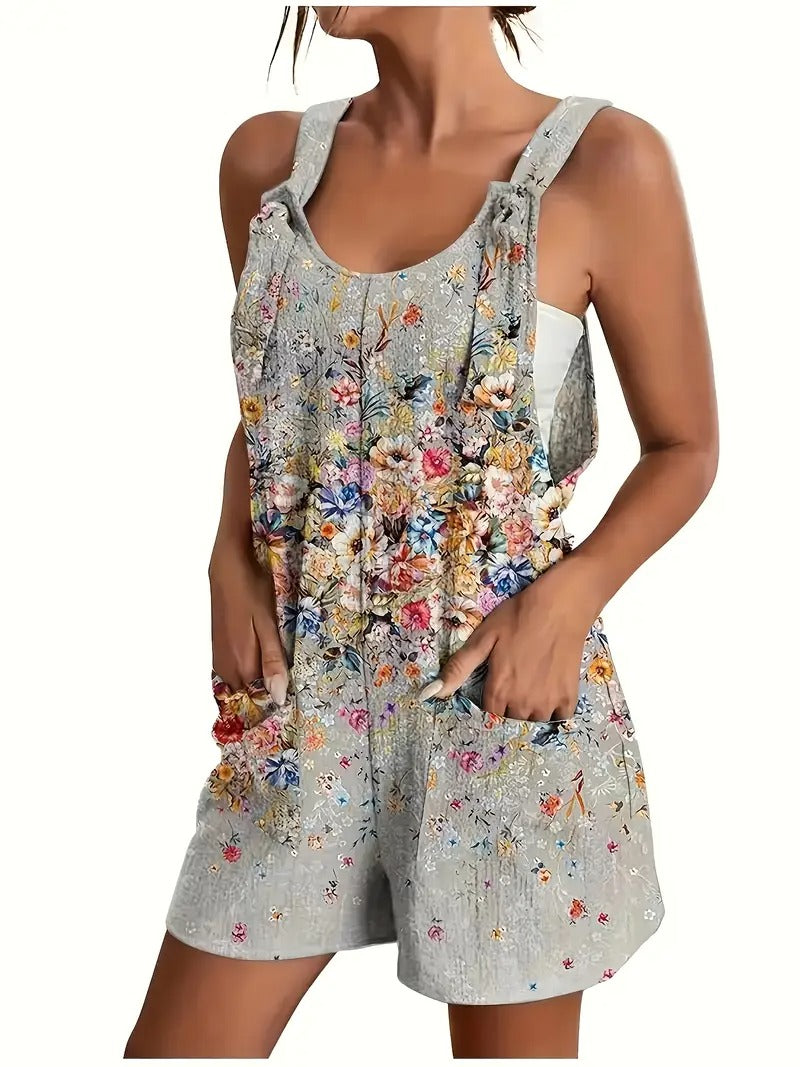 Mini Dress Women - Sleeveless Ethnic Print Pinafore | Summer