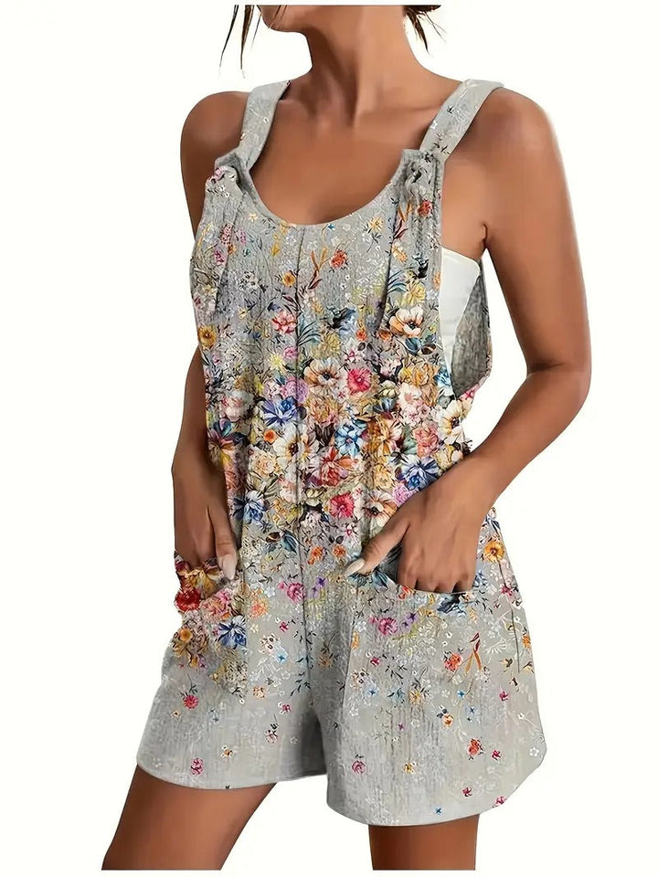 Mini Dress Women - Sleeveless Ethnic Print Pinafore | Summer