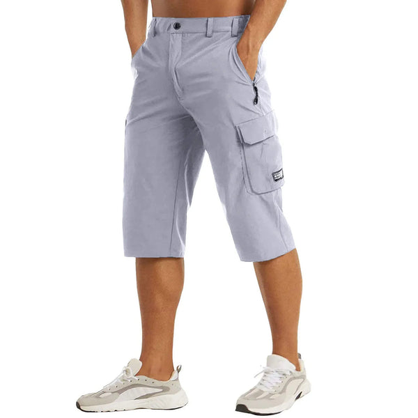 Shorts Men - Relaxed Cargo Three-Quarter Length with Zip Pocket | Casual