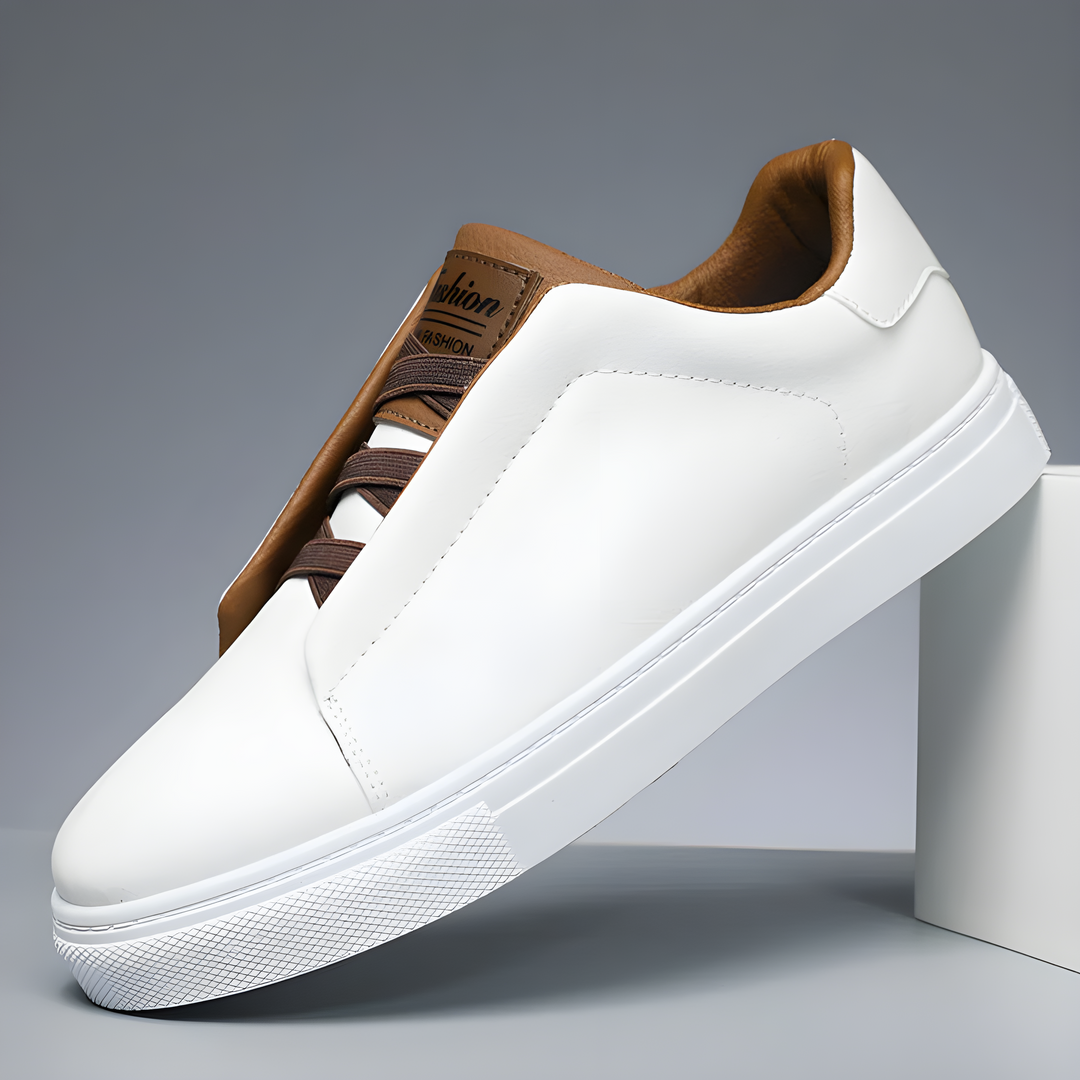 Men's Trainers - Slip-On Skate Style with Contrast Inner Trim | Casual