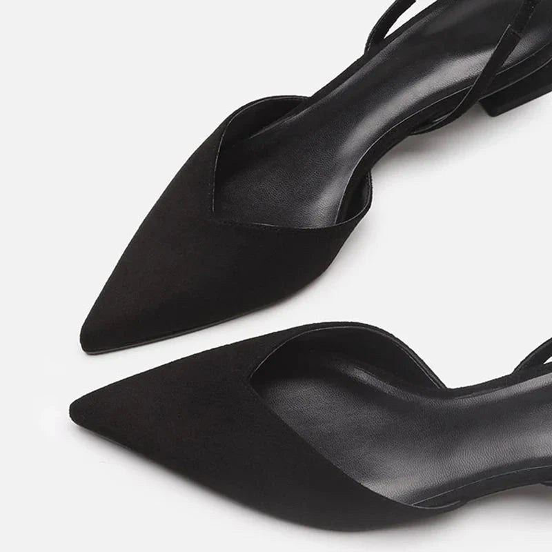 Heels Women - Pointed Toe Slingback with Block Heel | Elegant