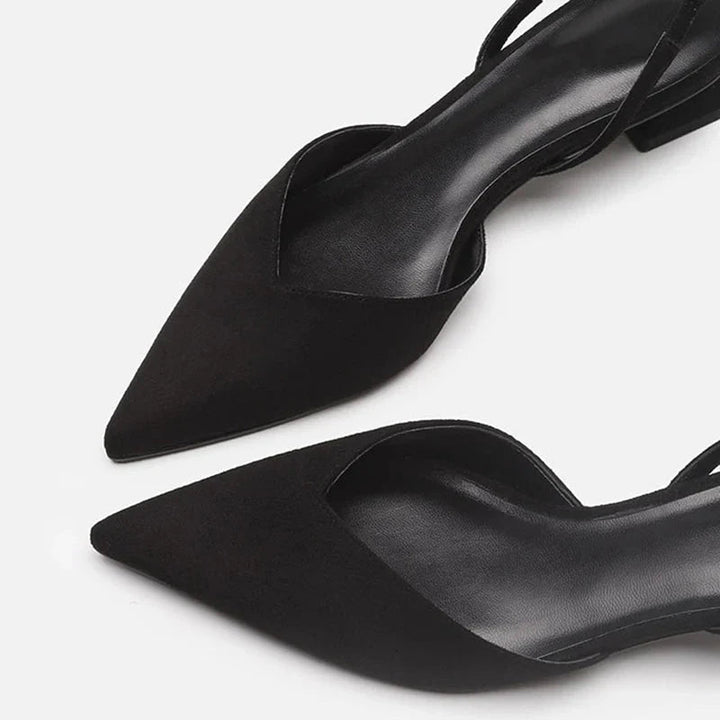 Heels Women - Pointed Toe Slingback with Block Heel | Elegant