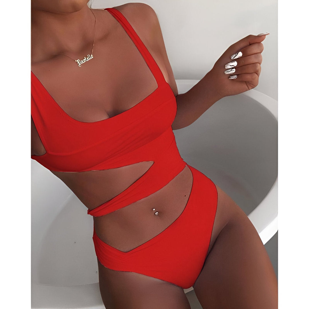 Swimsuit Women - Cut-Out High Waist Animal Print | Summer