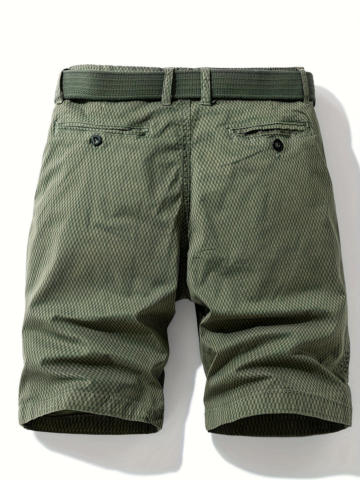 Shorts Men - Slim Fit Printed with Belt and Zip Closure | Casual