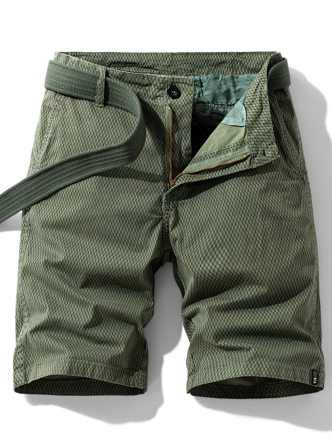 Shorts Men - Slim Fit Printed with Belt and Zip Closure | Casual