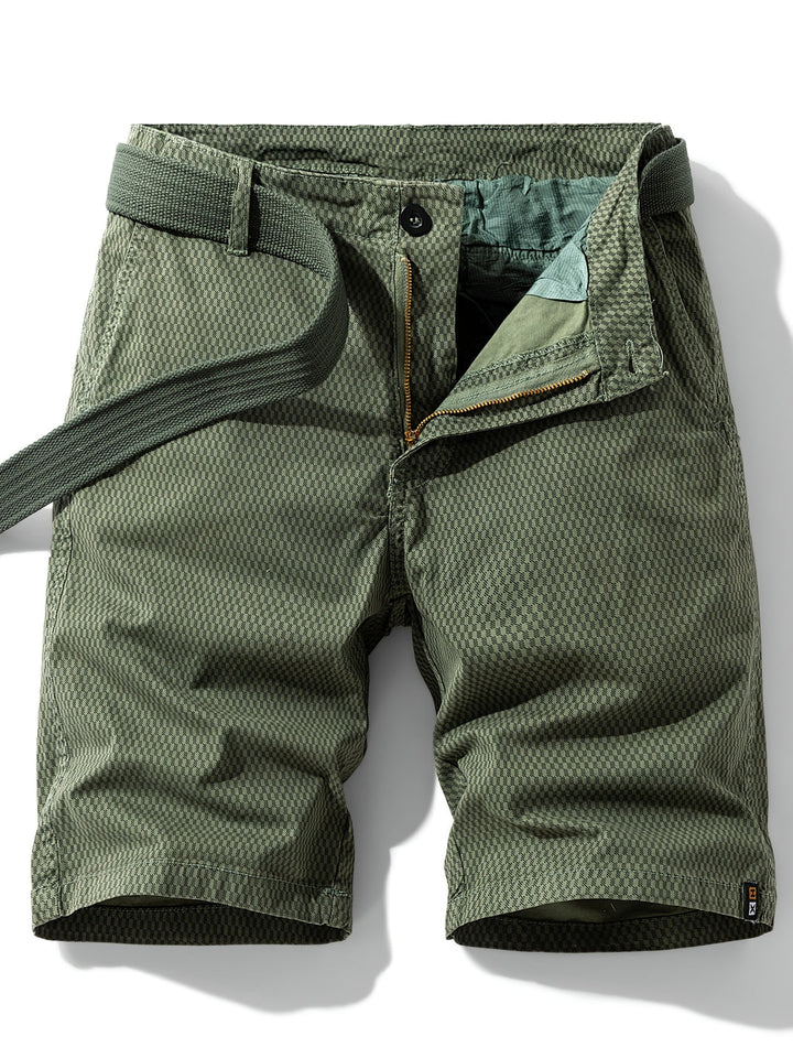 Shorts Men - Slim Fit Printed with Belt and Zip Closure | Casual