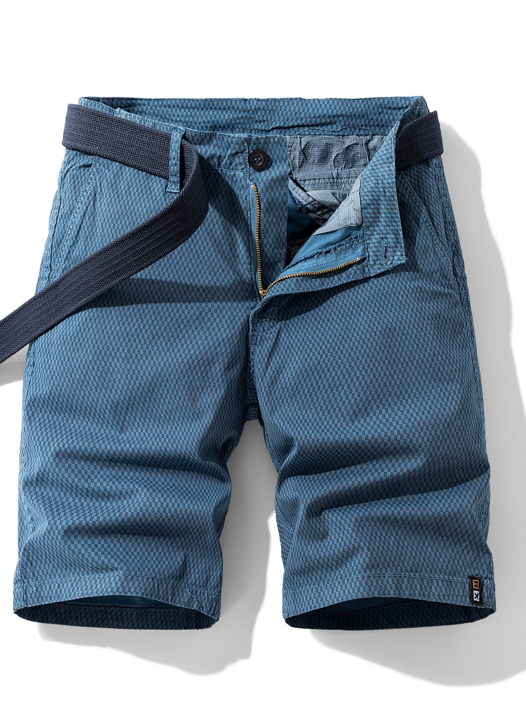Shorts Men - Slim Fit Printed with Belt and Zip Closure | Casual