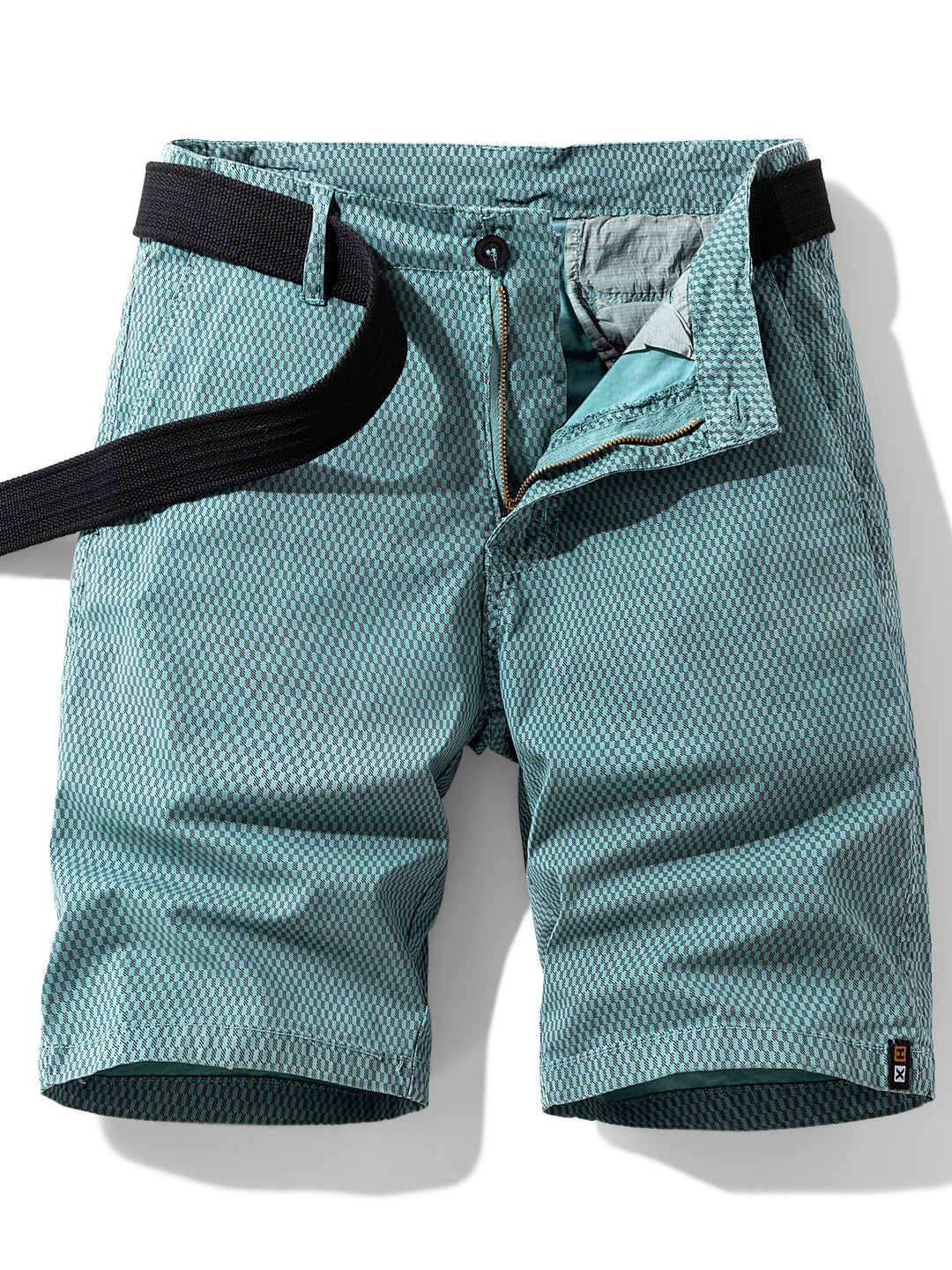Shorts Men - Slim Fit Printed with Belt and Zip Closure | Casual