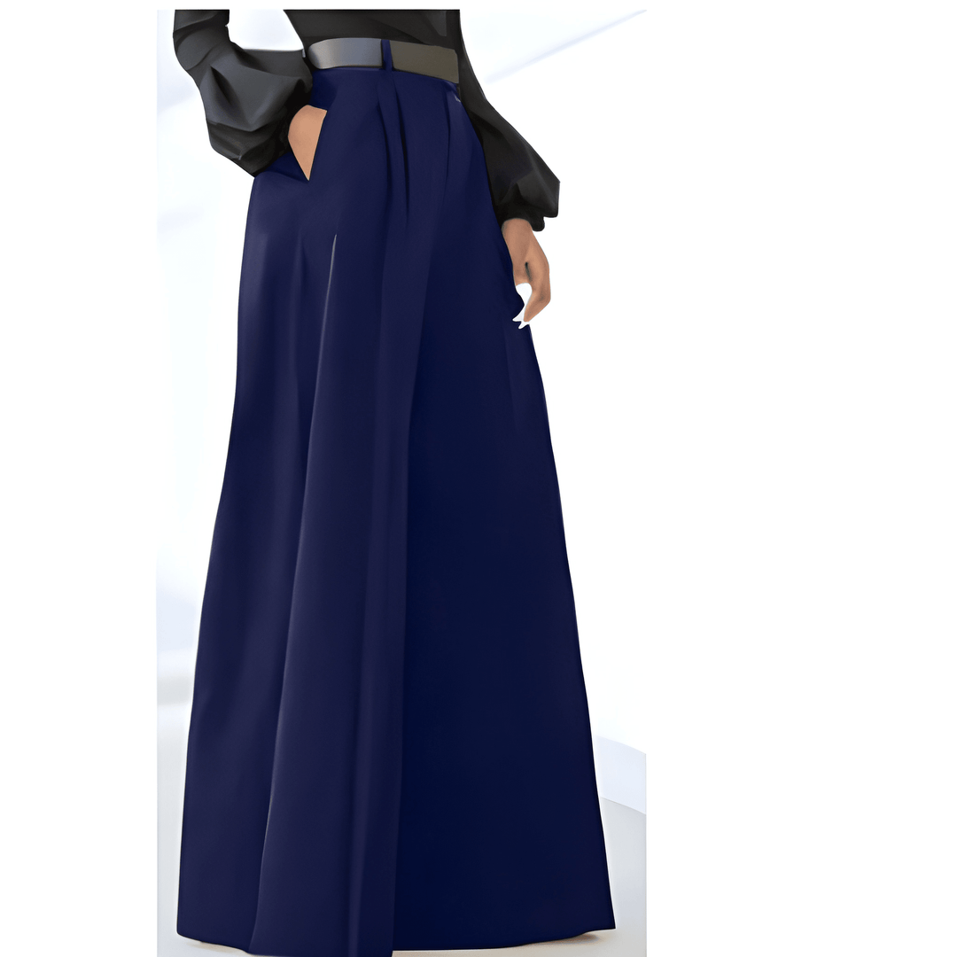 Women's Trousers - Wide Leg High Waist Pleated Formal | Elegant