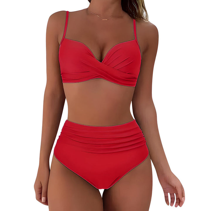 Bikini Women - High Waist Twist Front with Ruched Detail | Summer