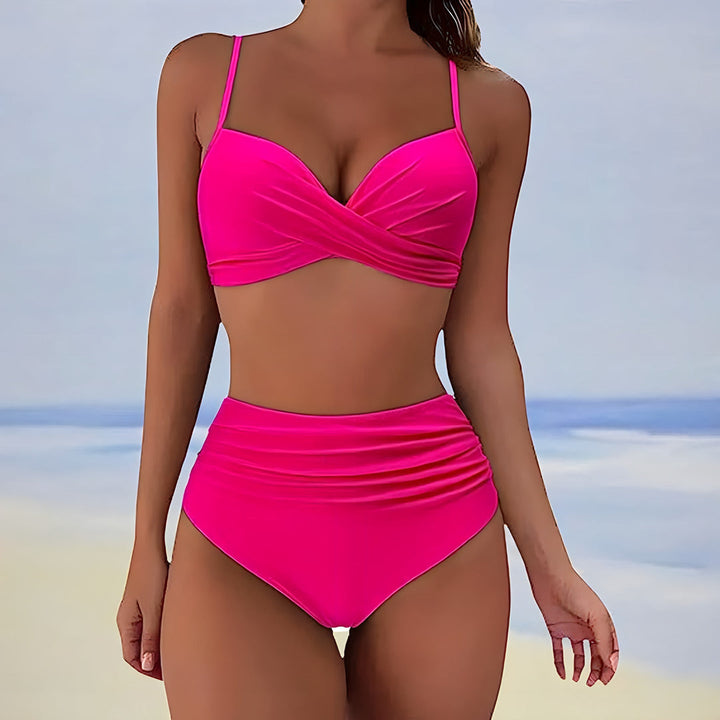 Bikini Women - High Waist Twist Front with Ruched Detail | Summer