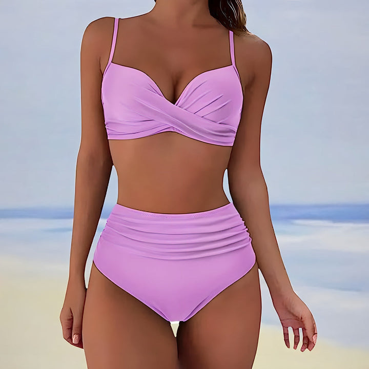 Bikini Women - High Waist Twist Front with Ruched Detail | Summer