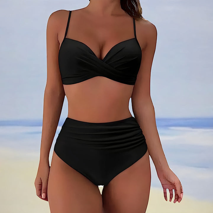 Bikini Women - High Waist Twist Front with Ruched Detail | Summer