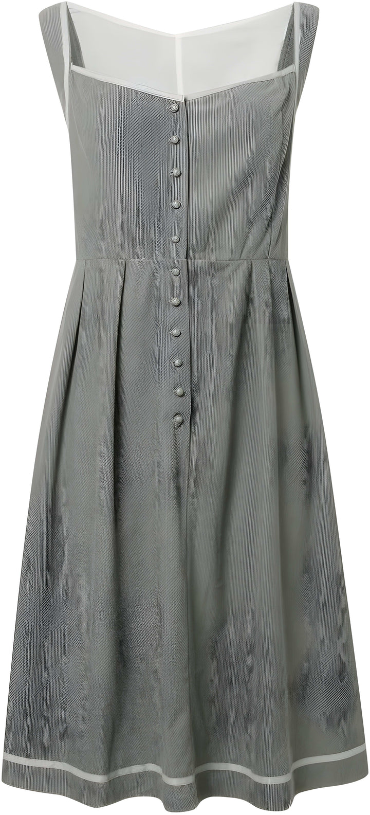 Midi Dress Women - V-Neck Button Front Tie Waist A-Line | Elegant