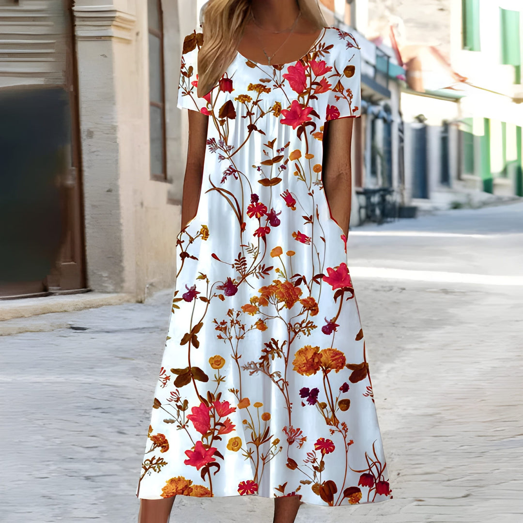 Summer Dresses Women - Floral Print V-Neck | Midi Length