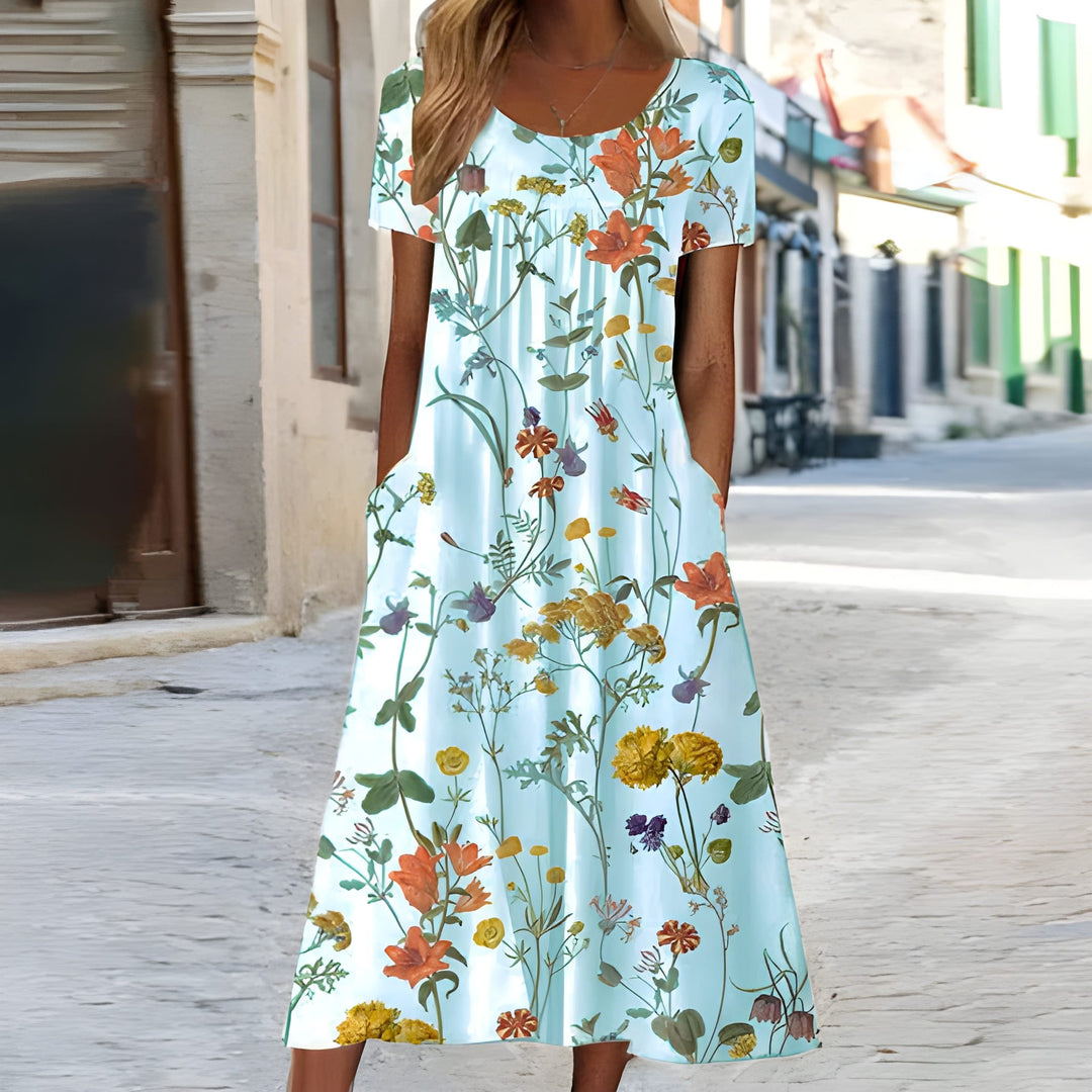 Summer Dresses Women - Floral Print V-Neck | Midi Length