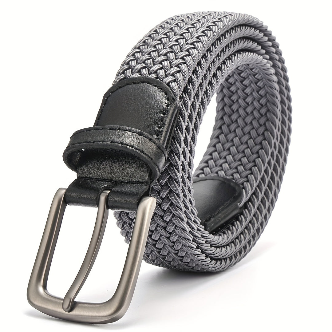 Men's Belt - Elastic Braided Stretch Metal Buckle | Casual Classic