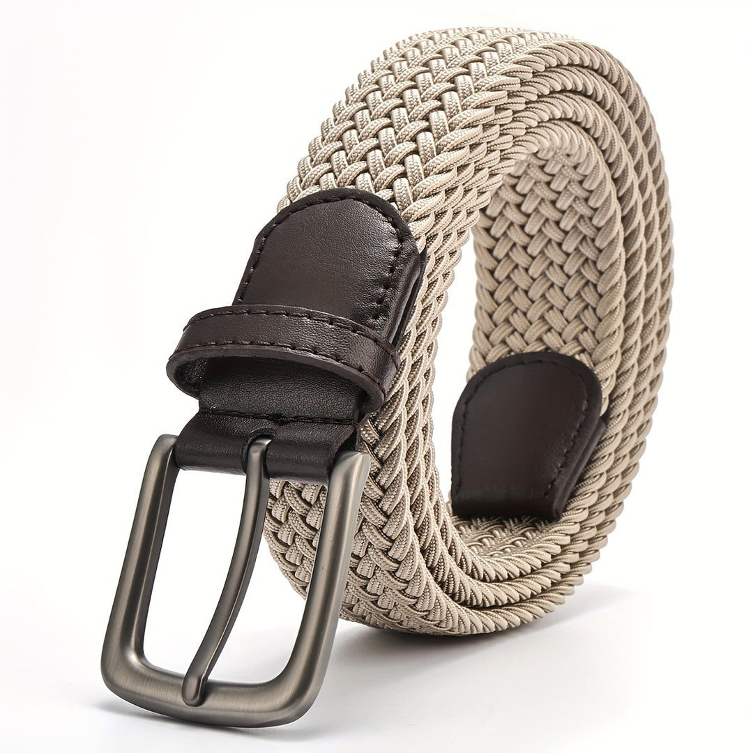 Men's Belt - Elastic Braided Stretch Metal Buckle | Casual Classic