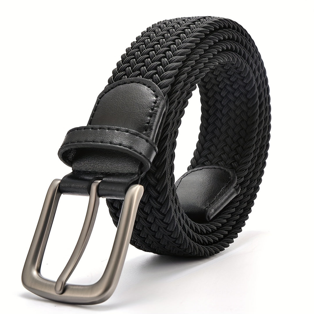 Men's Belt - Elastic Braided Stretch Metal Buckle | Casual Classic